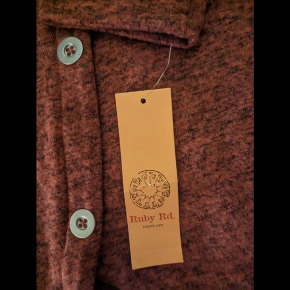 NWT Ruby Rd Fireside Fleece Cozy Cowl Neck Sweater Soft Warm & Fuzzy  HOLIDAY - Picture 4 of 10